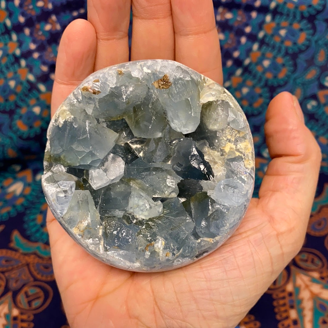 Celestite Geode Sphere | Natural Blue Crystal Orb (Specimen #3)