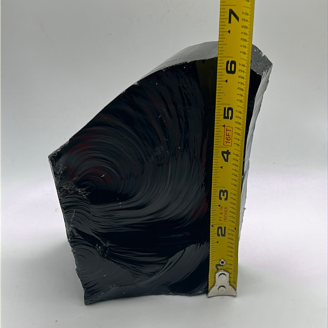 Black Obsidian Rough Cut Freeform | Large Natural Volcanic Glass Stone