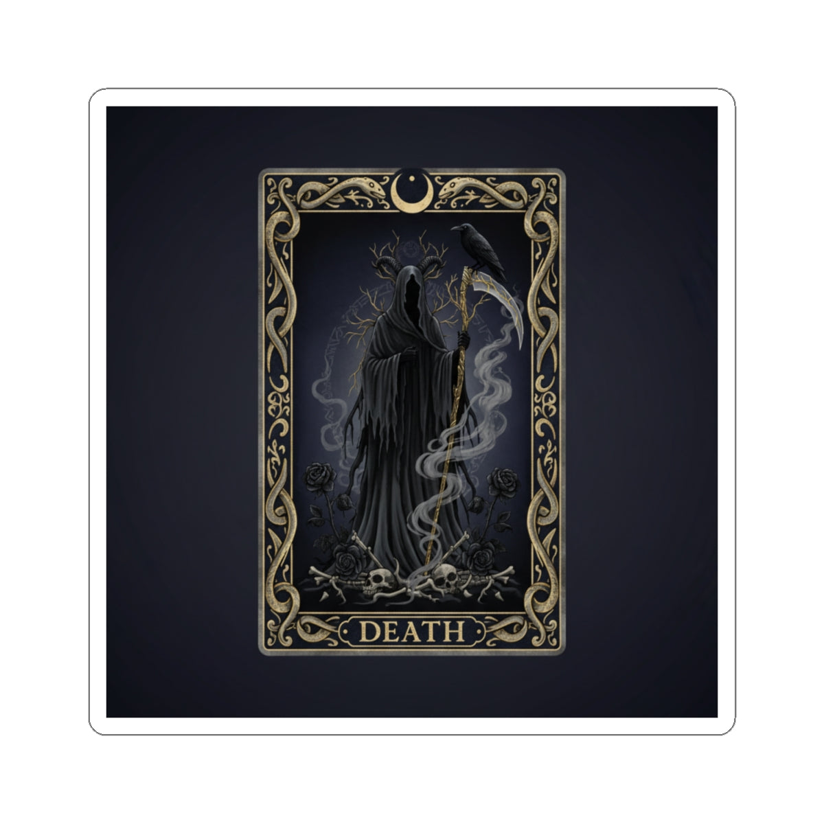 Death Tarot Card Sticker | classic tarot style, arcana collectible