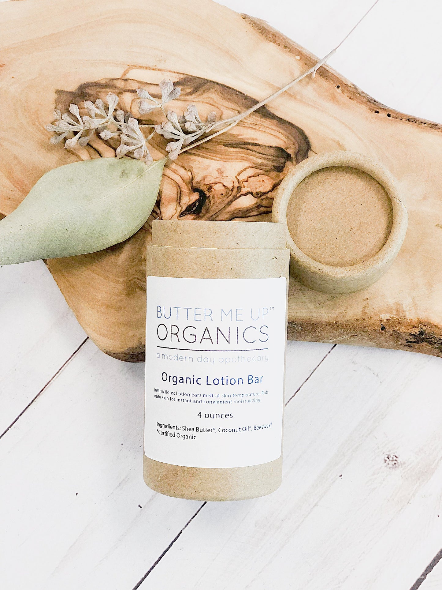Organic Shea Butter & Coconut Oil Lotion Bar | Hydrating Solid Moisturizer