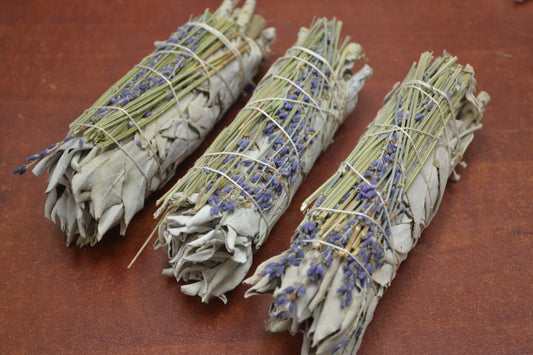 California White Sage & Lavender Smudge Bundles | 4” (Set of 3)