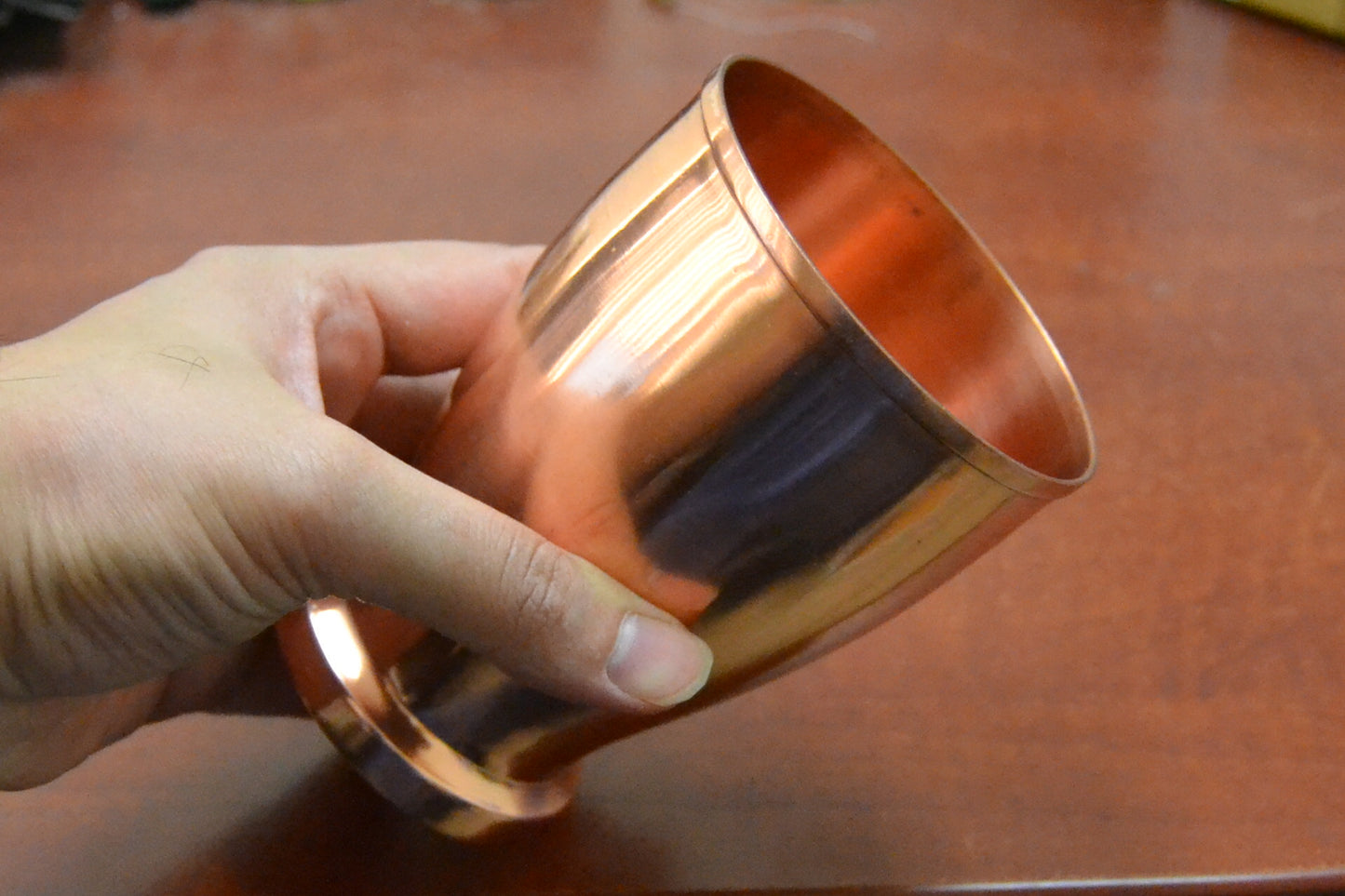 Handmade Copper Drinking Cup | Solid Metal  (400ml)