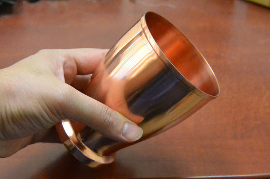 Handmade Copper Drinking Cup | Solid Metal  (400ml)