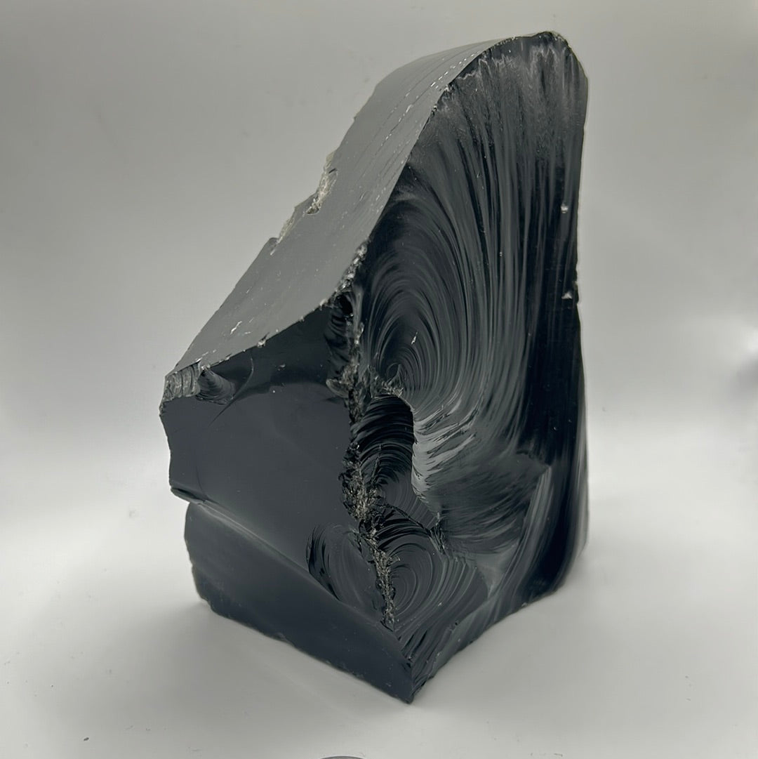 Black Obsidian Rough Cut Freeform | Large Natural Volcanic Glass Stone