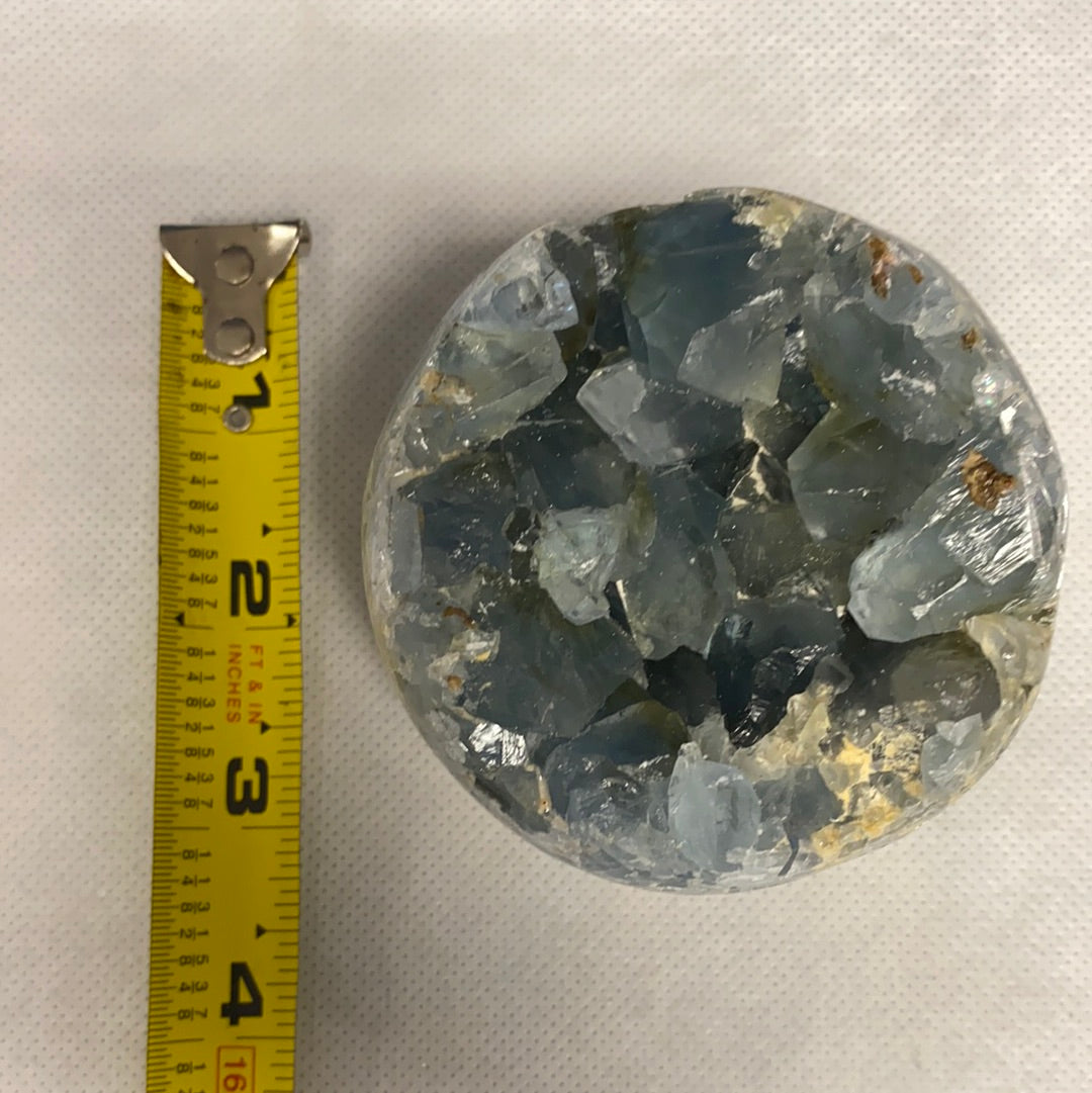 Celestite Geode Sphere | Natural Blue Crystal Orb (Specimen #3)