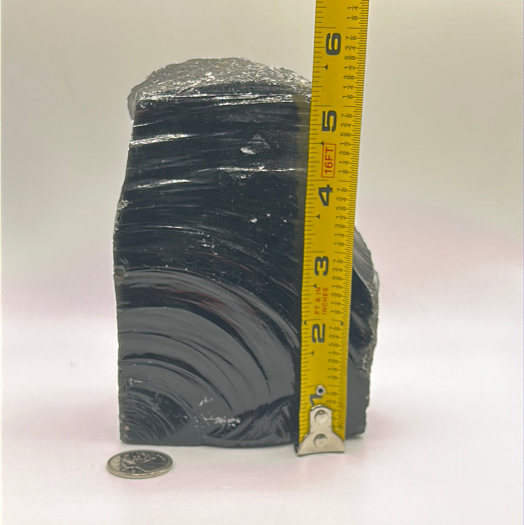 Black Obsidian Rough Cut Freeform | Natural Volcanic Glass Stone (Large)