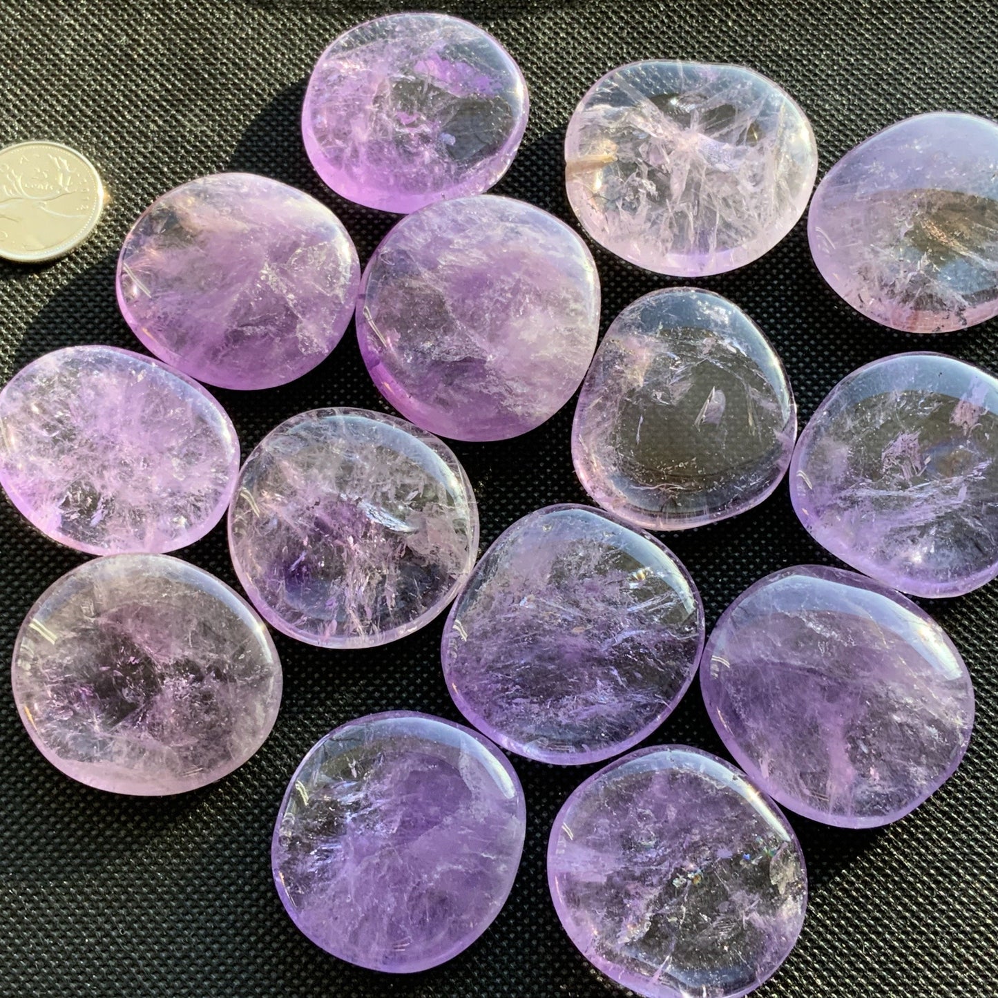 Amethyst Polished Palm Stones | Natural Purple Quartz Pocket Crystals