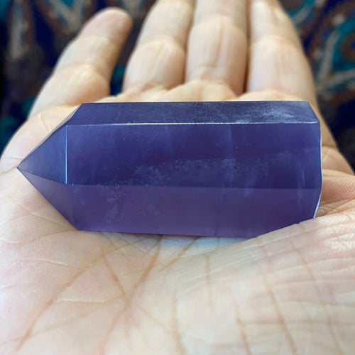 Blue Fluorite Polished Point | Natural Crystal Tower Specimen
