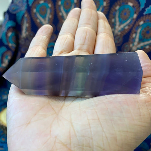 Blue Fluorite Polished Point | Natural Crystal Tower Specimen