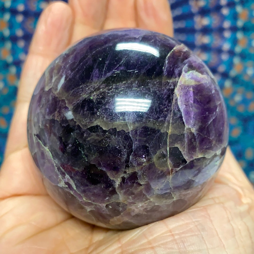 Chevron Amethyst Sphere | Natural Banded Quartz Crystal Orb (2.5")