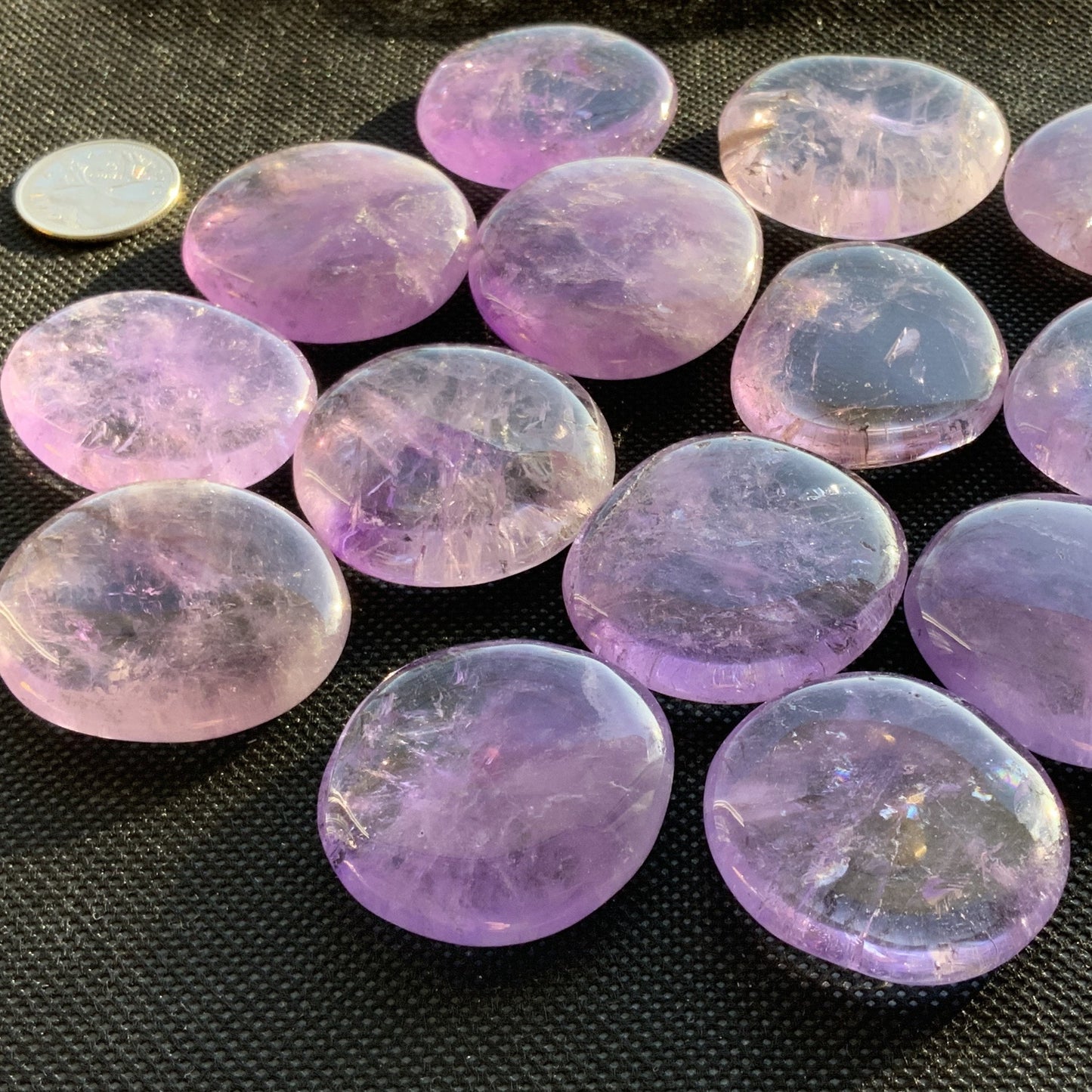 Amethyst Polished Palm Stones | Natural Purple Quartz Pocket Crystals