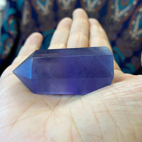 Blue Fluorite Polished Point | Natural Crystal Tower Specimen