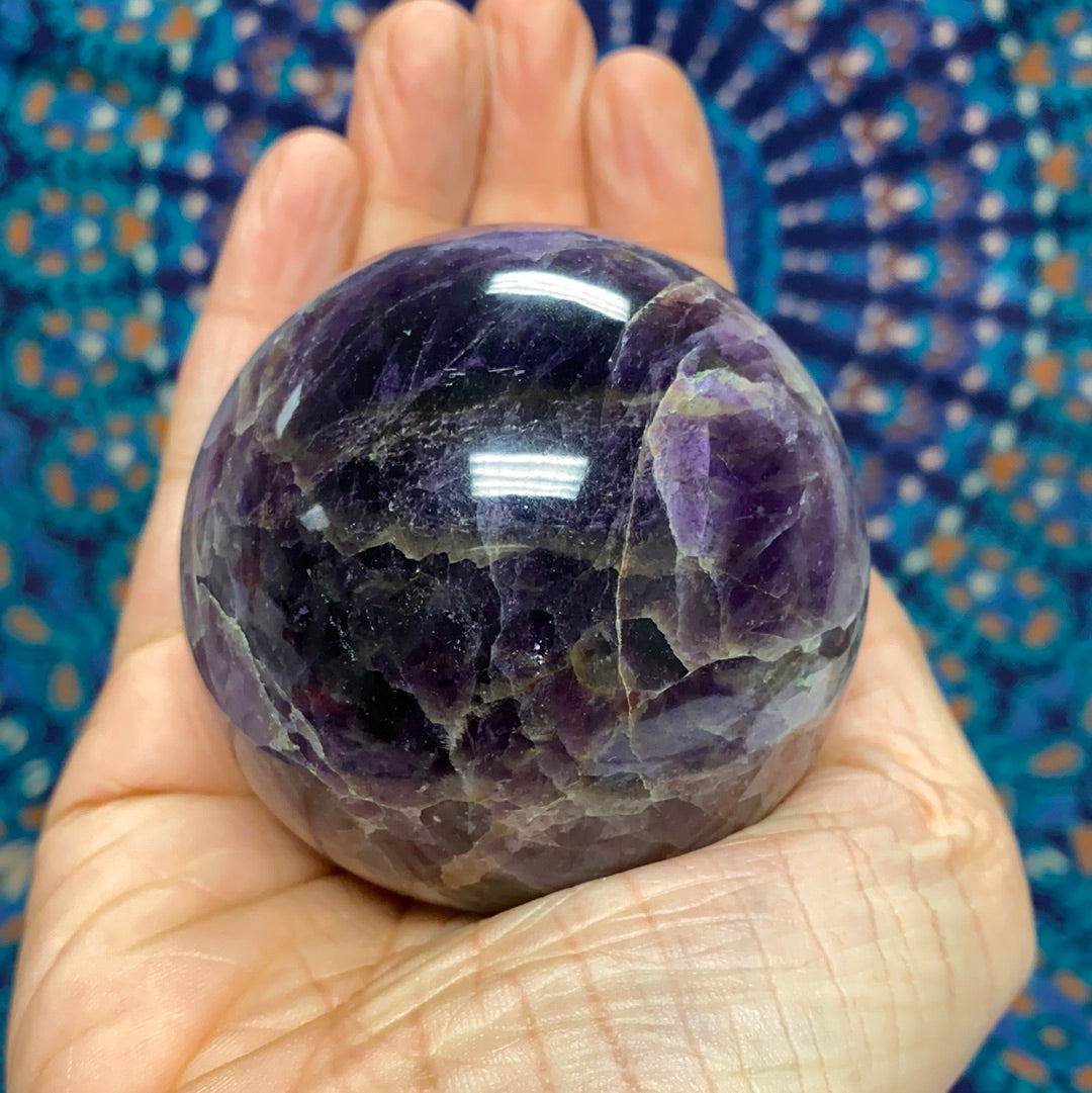Chevron Amethyst Sphere | Natural Banded Quartz Crystal Orb (2.5")