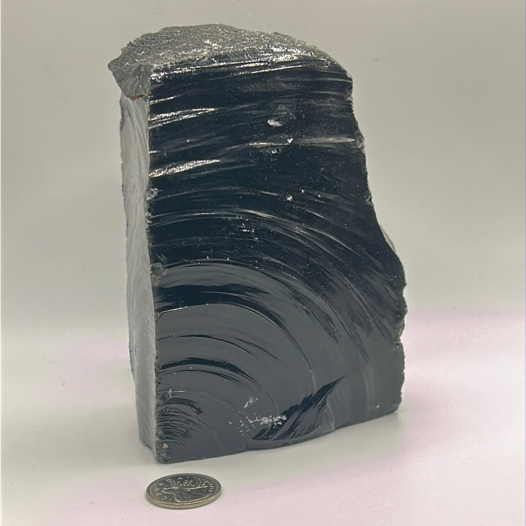 Black Obsidian Rough Cut Freeform | Natural Volcanic Glass Stone (Large)