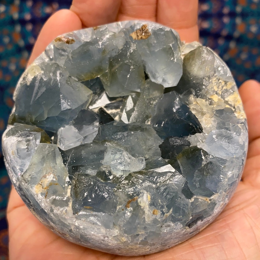 Celestite Geode Sphere | Natural Blue Crystal Orb (Specimen #3)