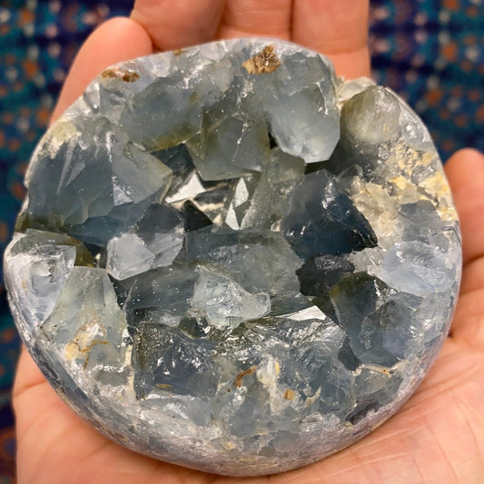 Celestite Geode Sphere | Natural Blue Crystal Orb (Specimen #3)