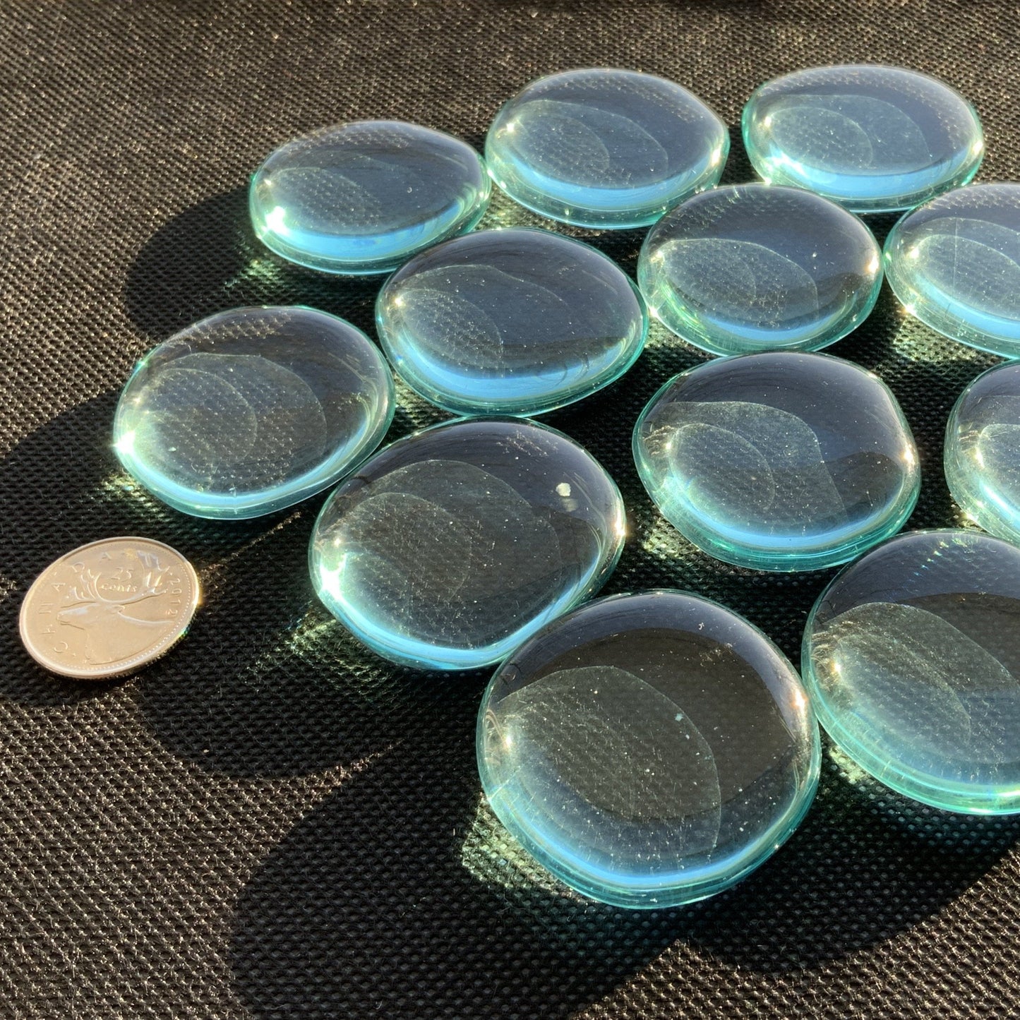 Blue Obsidian Polished Palm Stones | Smooth Glass Pocket Stones